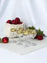 Рюмки для водки и ликера, подарочный набор 6 шт, 55 мл золото PROMSIZ коллекция Греческий