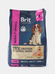 BRIT PREMIUM, Сухой корм с курицей для собак мелких пород 1-10 кг "Dog Adult Small", 3 кг