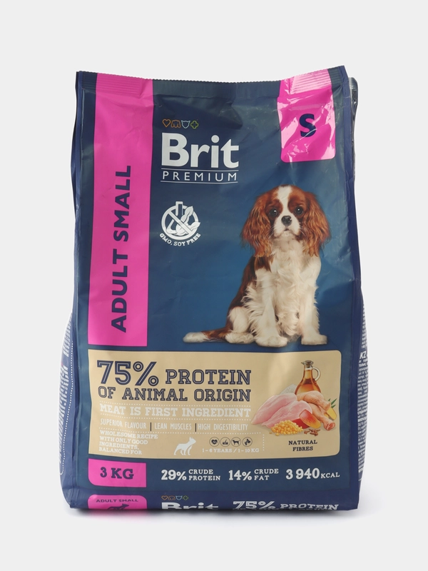 BRIT PREMIUM, Сухой корм с курицей для собак мелких пород 1-10 кг "Dog Adult Small", 3 кг