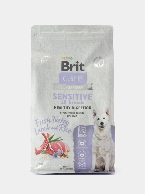BRIT CARE, Сухой корм с инд и ягн. "Dog Adult Sensitive Healthy Digestion", 1.5 кг