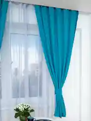 Голубой шторы короткие комплект из габардина 190 х 145 см для кухни гостиной спальни балкона дома