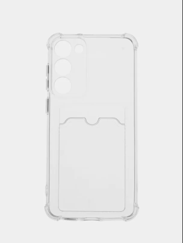 Чехол для Samsung Galaxy S23+ (Plus) (Самсунг С23 Плюс), с карманом для карт, прозрачный