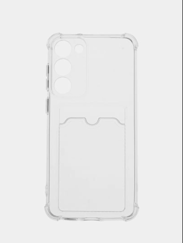 Чехол для Samsung Galaxy S23+ (Plus) (Самсунг С23 Плюс), с карманом для карт, прозрачный
