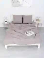 Голубой комплект постельного белья, 1,5 спальное, хлопок, поплин