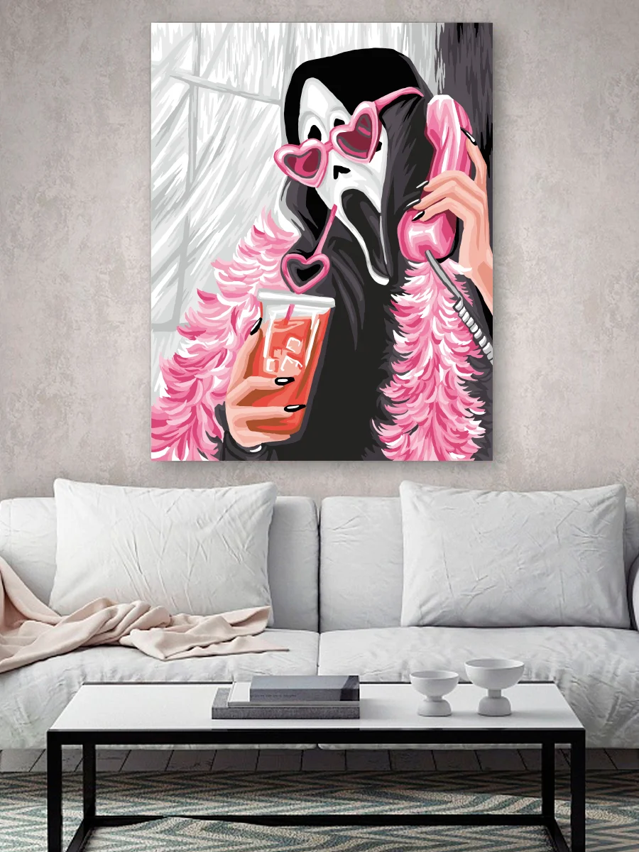 Крик в боа. Фильм Картина по номерам на холсте с подрамником, 40 х 50, "Hobby Paint"