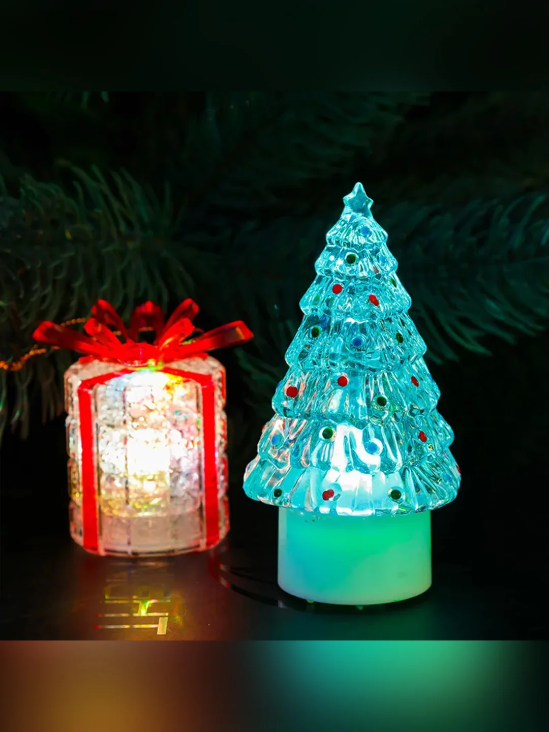 Фигура светодиодная на подставке Neon-Night Елочка, средняя, RGB