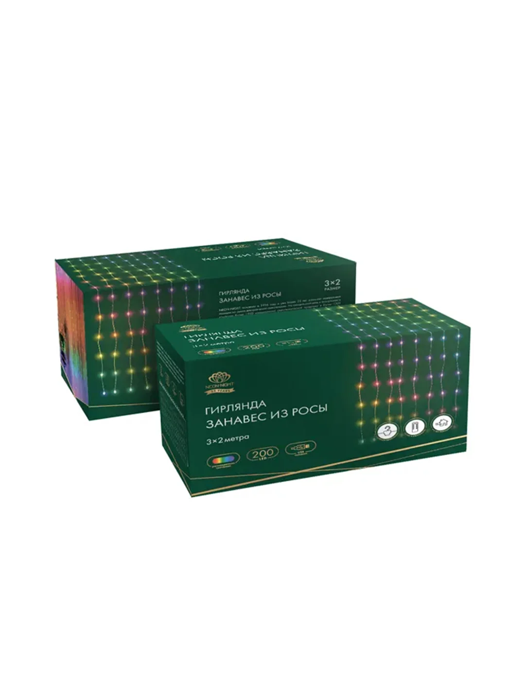 Гирлянда Neon-Night Дожль из росы, 3х2м, 200LED, теплый белый, IP20, USB, пульт управления