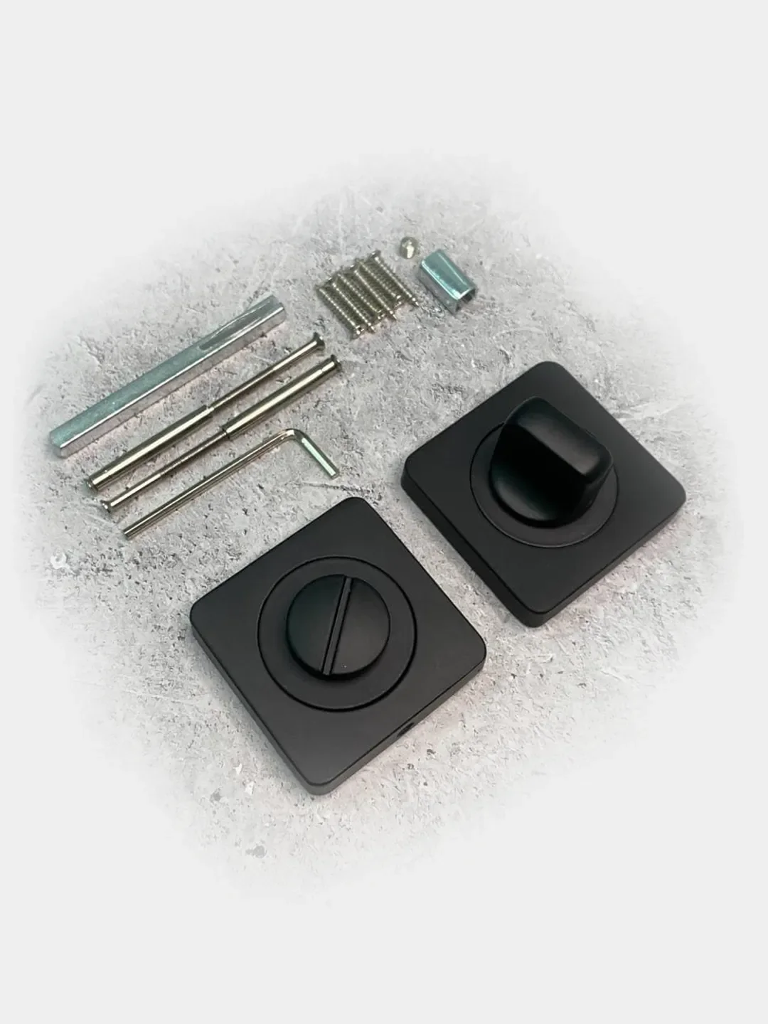 Ручка дверная VETTORE R06.081 MBP с защелкой, фиксатором и задвижкой, черный матовый