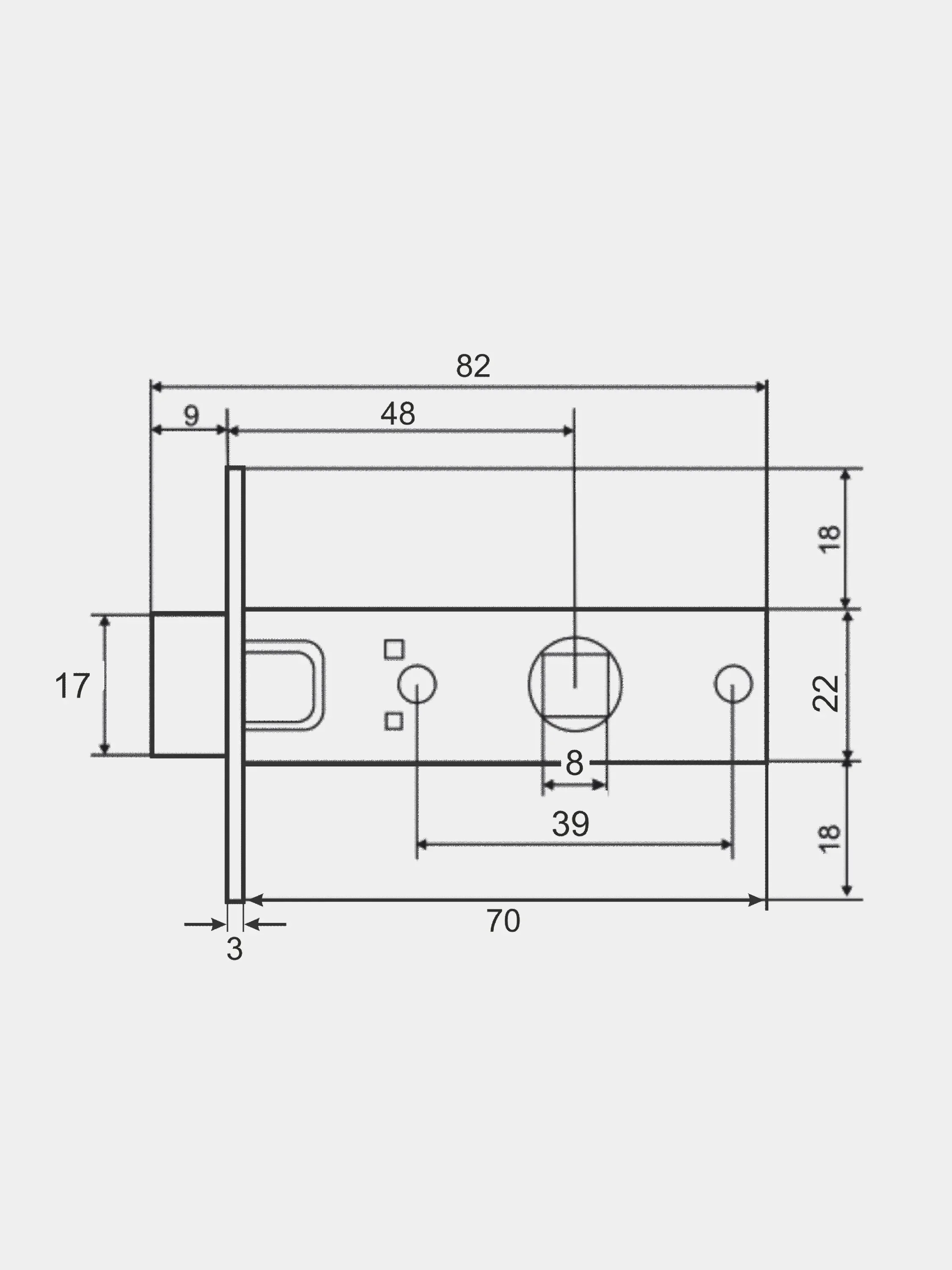 Ручка дверная VETTORE R06.081 MBP с защелкой, фиксатором и задвижкой, черный матовый