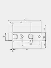 Ручка дверная VETTORE R06.081 MBP с защелкой, фиксатором и задвижкой, черный матовый