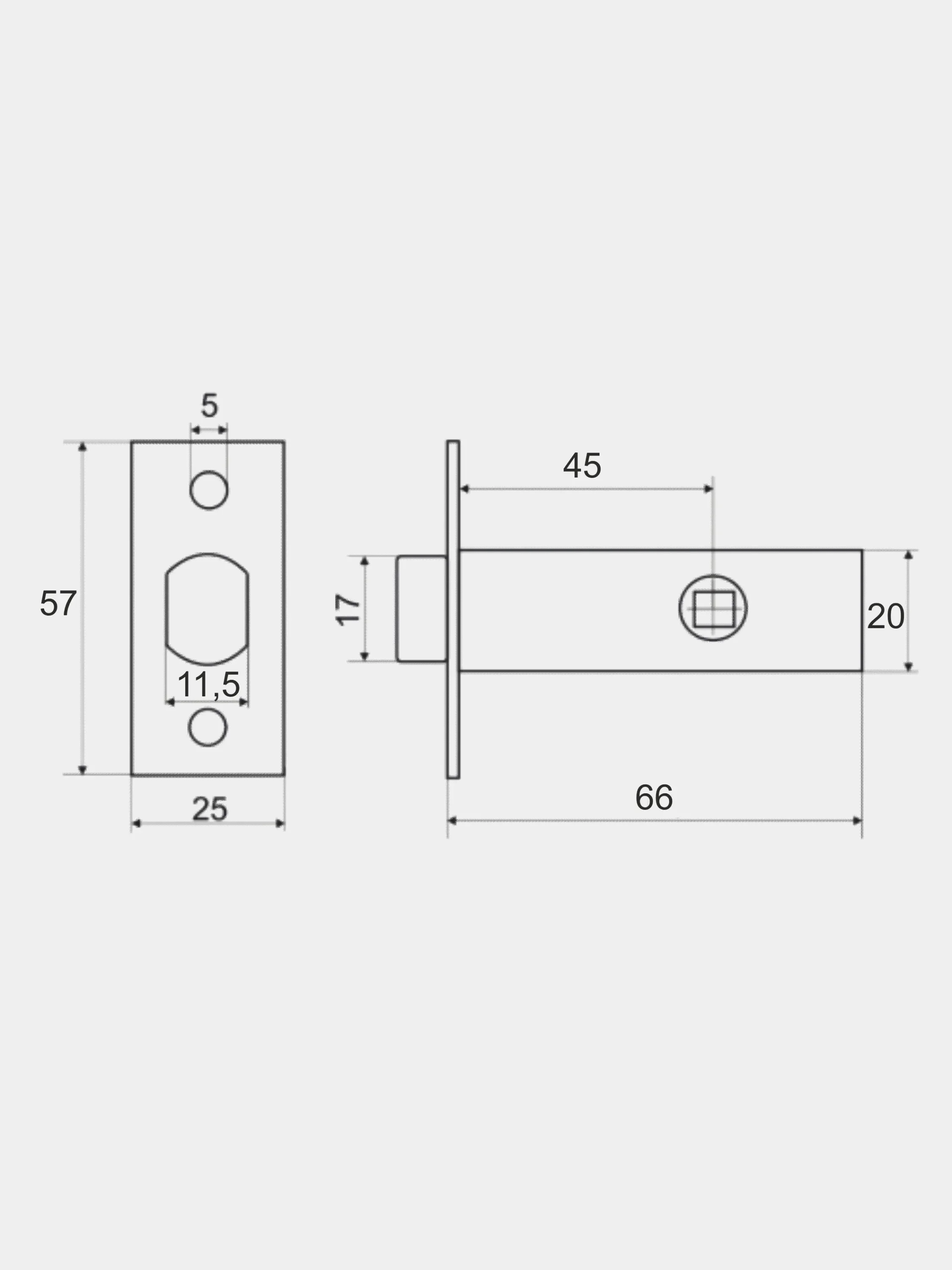 Ручка дверная VETTORE R06.081 MBP с защелкой, фиксатором и задвижкой, черный матовый