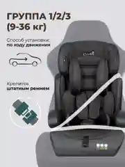 Черный автокресло детское Farfello CS-003 YB702A, группа I/II/III, 9-36 кг