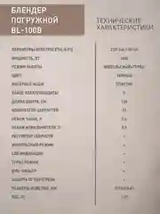 Черный погружной блендер making Oasis everywhere BL-100B