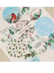 Наклейки новогодние на подарки "Снежная зима"
