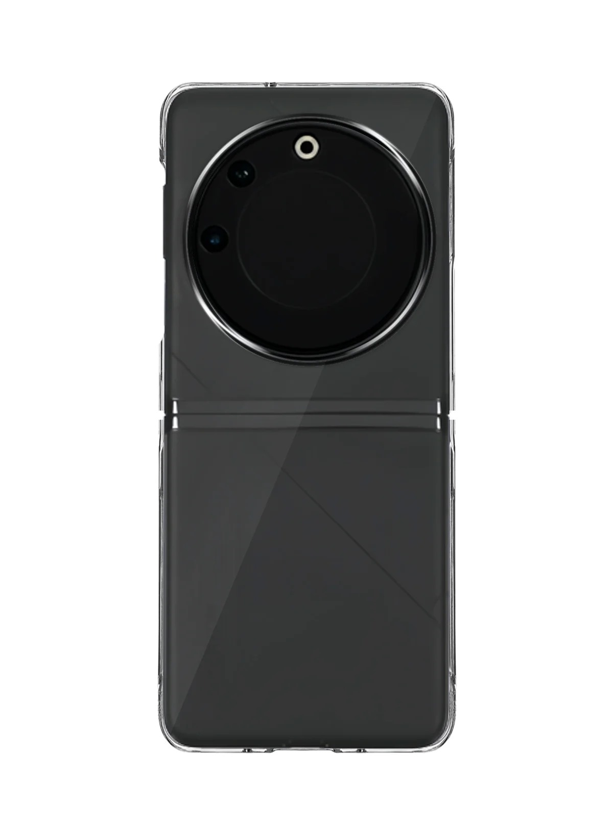Прозрачный чехол для Tecno Phantom V Flip 5G пластиковый BROSCORP складной прозрачный с защитой камер