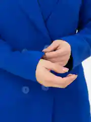 Синий костюм женский брючный