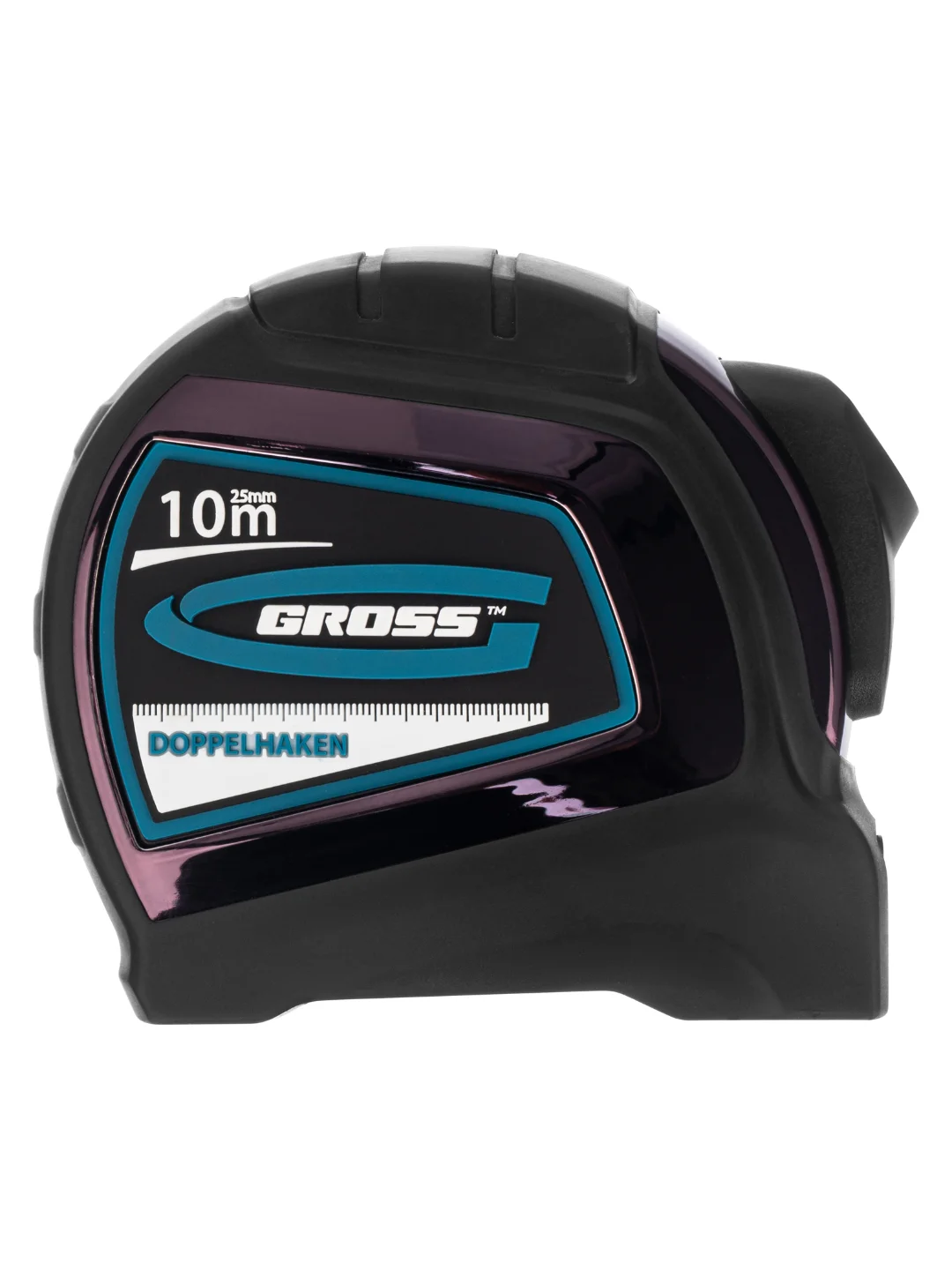 Рулетка строительная 10 м х 25 мм, двусторонний зацеп, GROSS, 31126