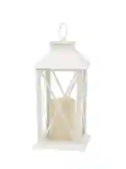 Декоративный фонарь со свечкой Neon-Night, белый корпус, 14х14х29 cм, цвет теплый белый