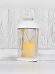 Декоративный фонарь со свечкой Neon-Night, белый корпус, 14х14х29 cм, цвет теплый белый