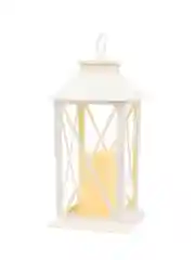 Декоративный фонарь со свечкой Neon-Night, белый корпус, 14х14х29 cм, цвет теплый белый