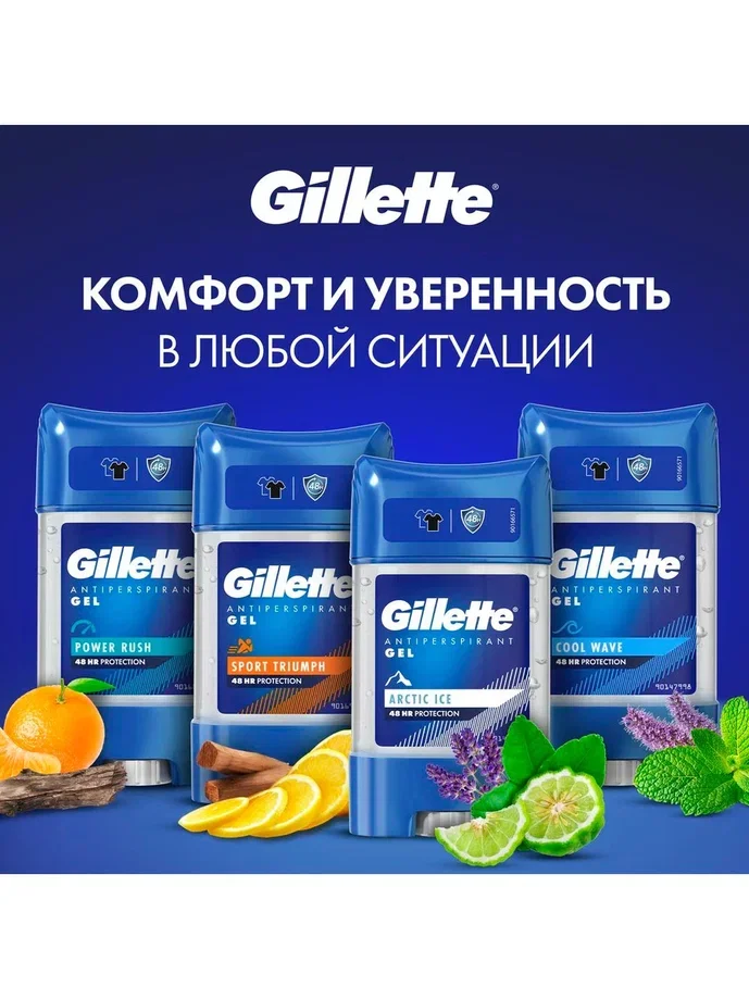 Гелевый дезодорант-антиперспирант Gillette "Power Rush", 70мл.
