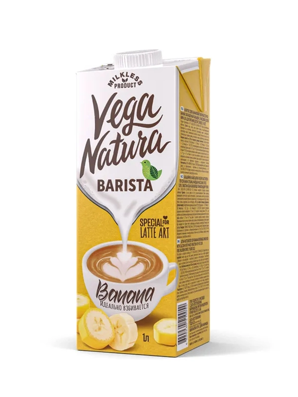 Напиток соево-банановый VEGA NATURA Barista, ультрапестеризованный, 1 л