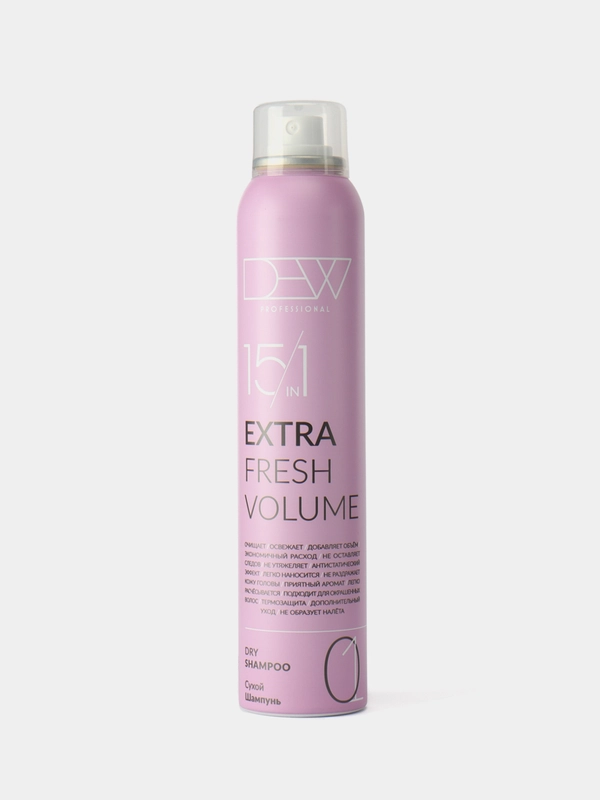 Dew Professional. Сухой шампунь для волос 15 в 1 Extra Fresh Volume 200 мл