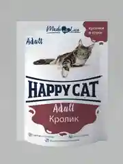 Паучи Happy Cat, кролик в соусе, 24 штуки по 85 г