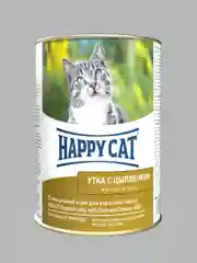 Консервы для кошек Happy Cat Утка с Цыпленком Кусочки в желе, 12 штук, 400 г