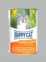 Консервы Happy Cat для кошек Индейка с Цыпленком Кусочки в соусе, 400 г 12 шт