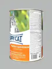 Консервы Happy Cat для кошек Индейка с Цыпленком Кусочки в соусе, 400 г 12 шт