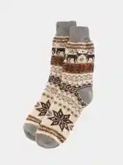 Серый меланж носки теплые мужские, шерстяные, вязаные, зимние