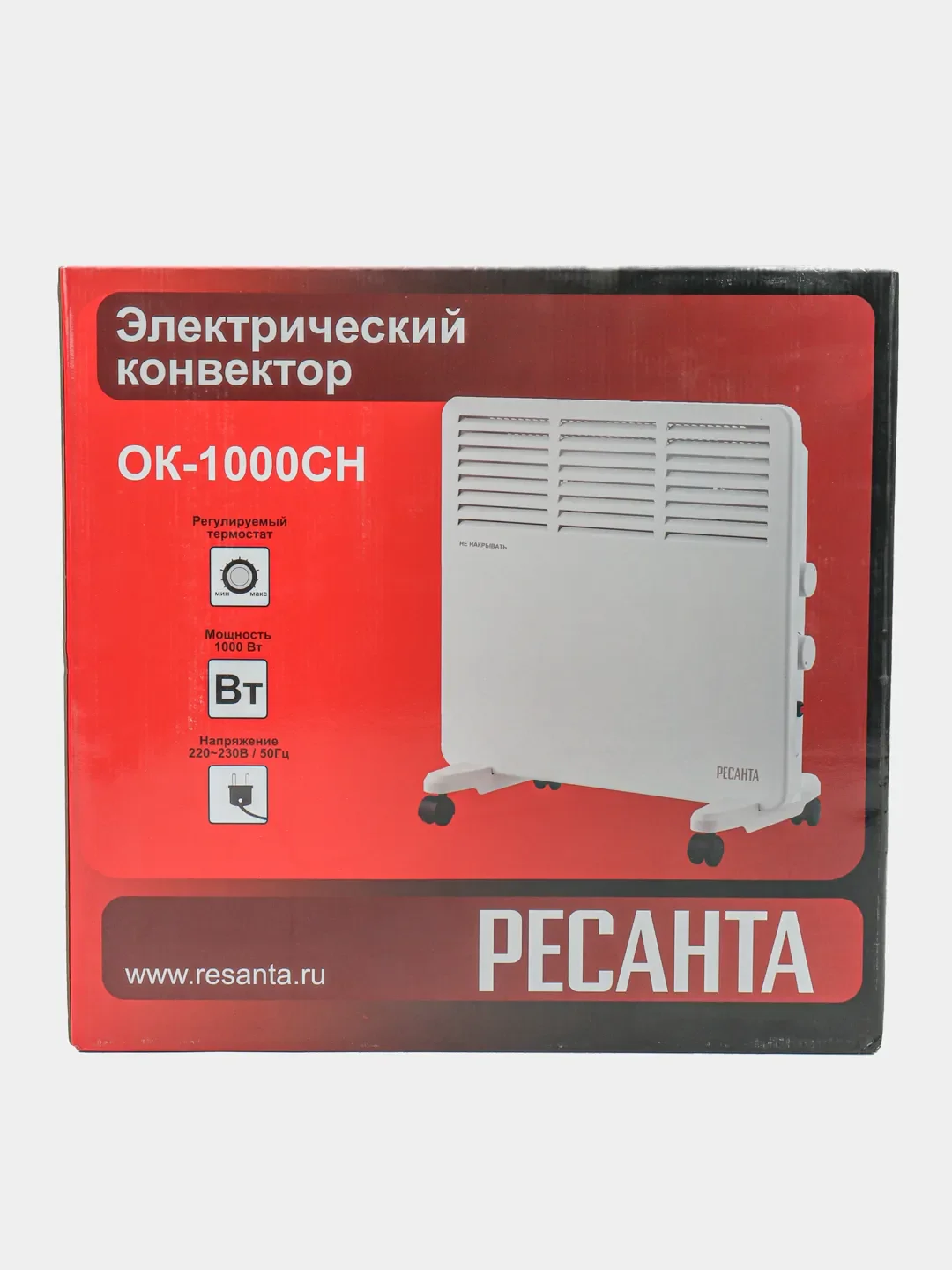 Конвекторный обогреватель Ресанта ОК-1000СН, 1 кВт, электрический конвектор 67/4/19