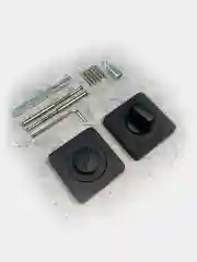 Ручка дверная VETTORE R06.081 с фиксатором, врезным замком и петлями, Черный матовый