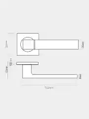 Ручка дверная VETTORE R06.081 с фиксатором, врезным замком и петлями, Черный матовый