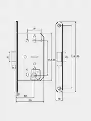 Ручка дверная VETTORE R06.081 с фиксатором, врезным замком и петлями, Черный матовый