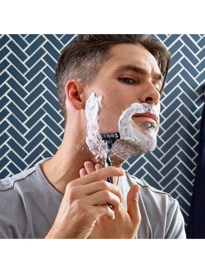 Gillette Mach3 Мужская Бритва , 2 кассеты, с 3 лезвиями, прочнее, чем сталь, для точного бритья