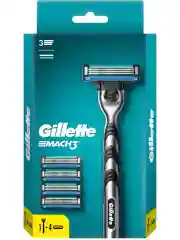 Gillette Mach3 Мужская Бритва , 5 кассет, с 3 лезвиями, прочнее, чем сталь, для точного бритья
