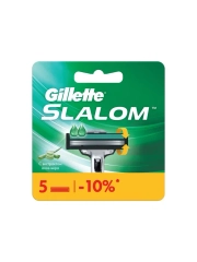 Сменные Кассеты Для Мужской Бритвы Gillette Slalom, с 2 лезвиями, с точным триммером, 5 шт