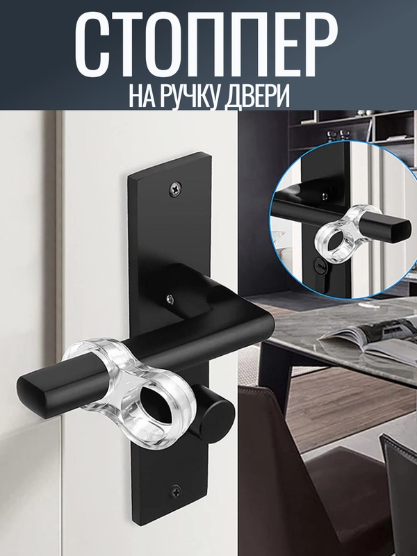 Стоппер на ручку двери - ограничитель, отбойник, защита стен от удара