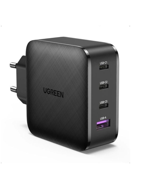 Сетевое зарядное устройство Ugreen CD224 (70774)USB-A+3*USB-C 65W GaN Tech Fast Black