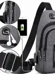 Сумка мужская через плечо с USB