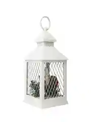 Декоративный фонарь со свечкой Neon-Night, белый корпус, 10,5х10,5х24 см, теплый белый