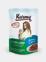 Влажный корм KARMY STERILIZED для стери. кошек и каст.котов старше 1 года. Лосось в желе