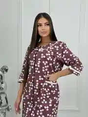 Марсала халат женский с начесом, с капюшоном, большие размеры