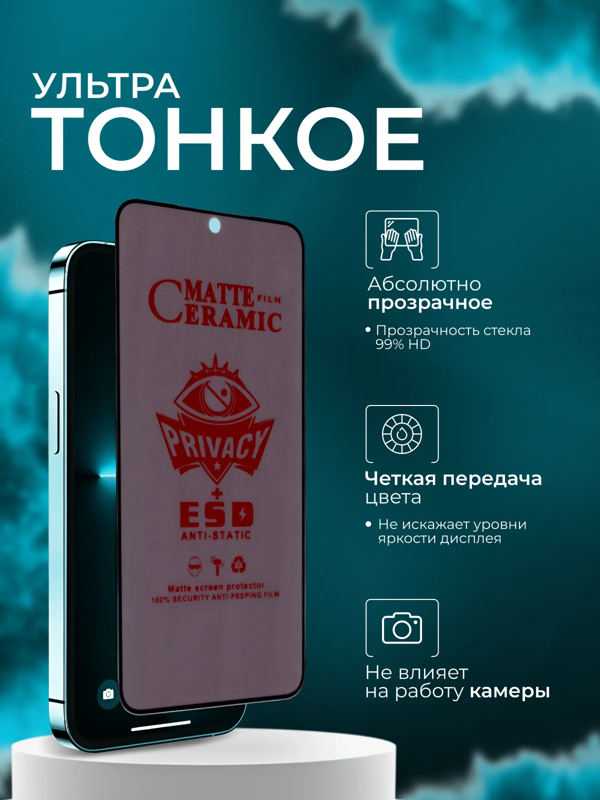 Керамическая пленка антишпион для Samsung Galaxy S24 / Google Pixel 8 ( С24, Пиксель 8 )