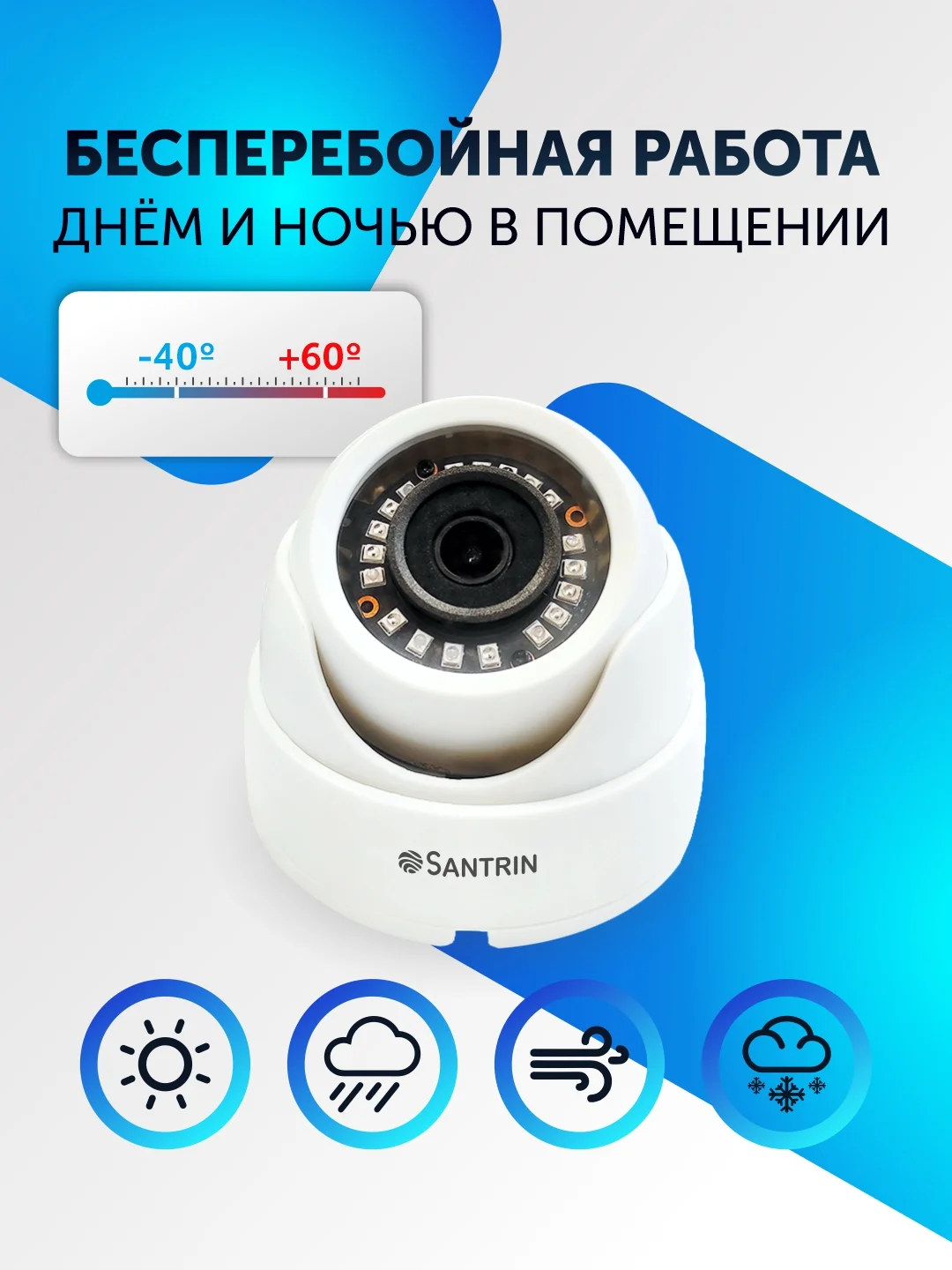 Камера видеонаблюдения внутренняя 2 Mpix AHD TVI CVI CVBS видеокамера пластиковая купольна