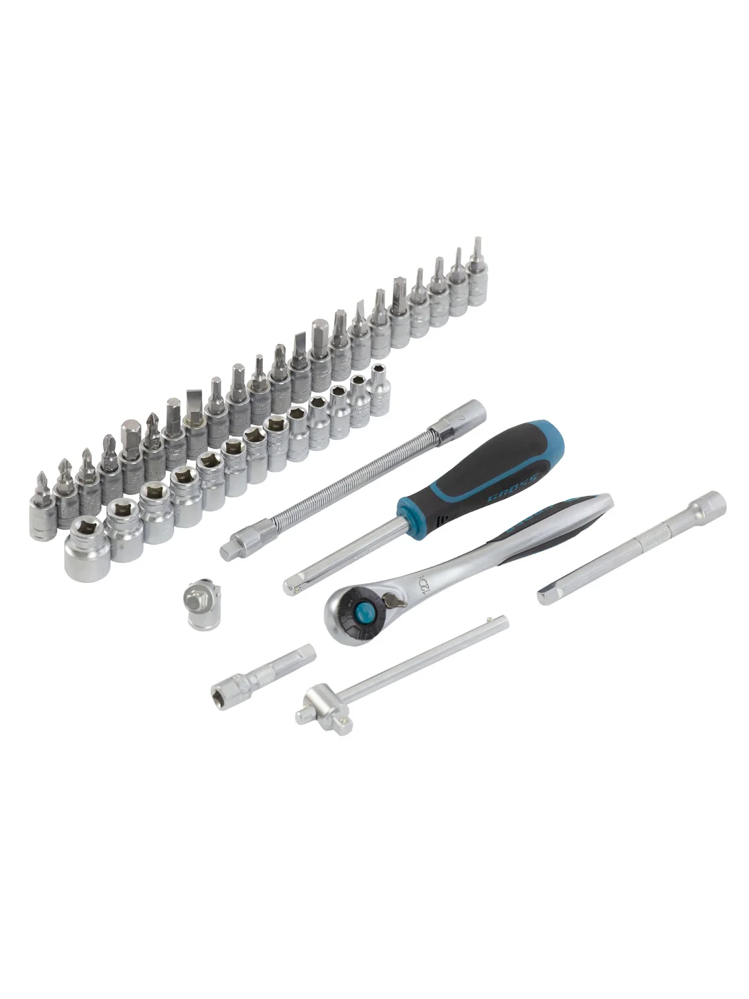 Набор инструментов 42 предмета, 120 зубьев, CrV, 1/4", GROSS, 14146