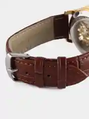 Желтый часы механические наручные мужские SEWOR скелетон