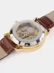 Желтый часы механические наручные мужские SEWOR скелетон